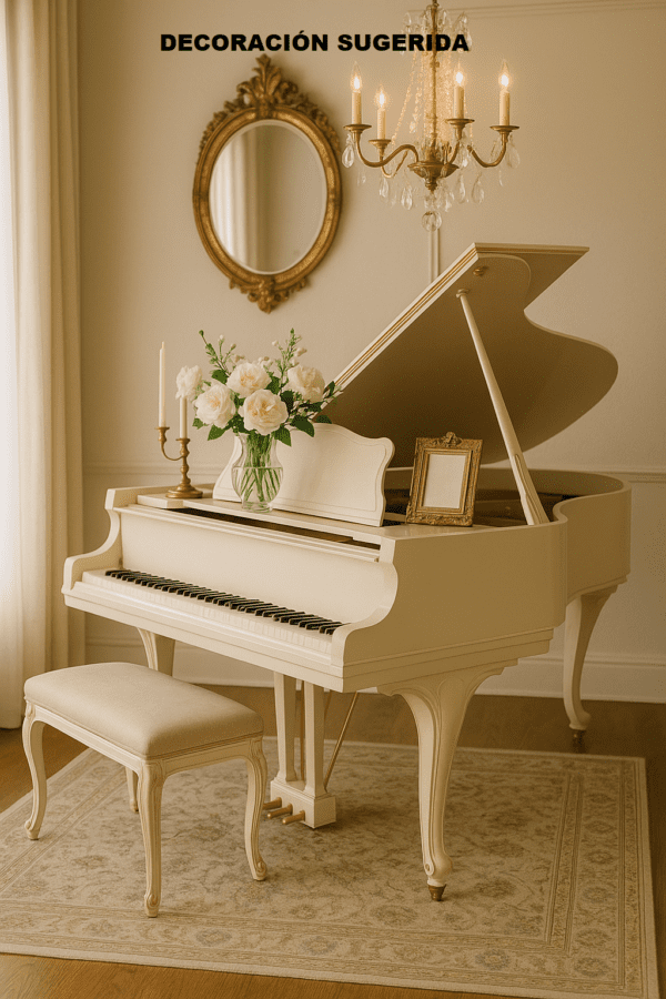 #2853-1835 Hermoso Piano Vintage Marfil, Calidad Sonora.