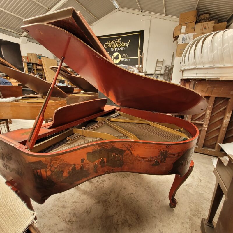 # 27365 Piano BRAMBACH Vintage 1/4 de Cola con motivos japoneses.